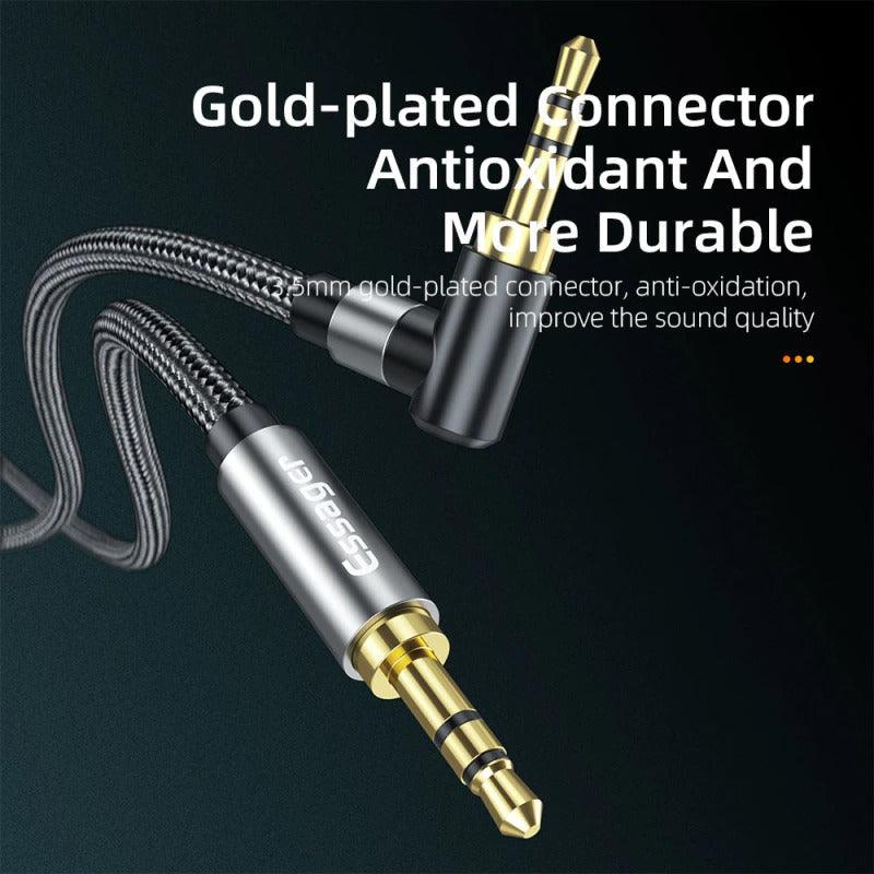 90Degree 3.5mm Right Angle AUX Audio Cable Jack For Headphone Extension Wire