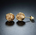 Euphir Love Knot Stud Earrings in 18K Gold Plating