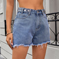 European and American women's adjustable waist versatile denim shorts