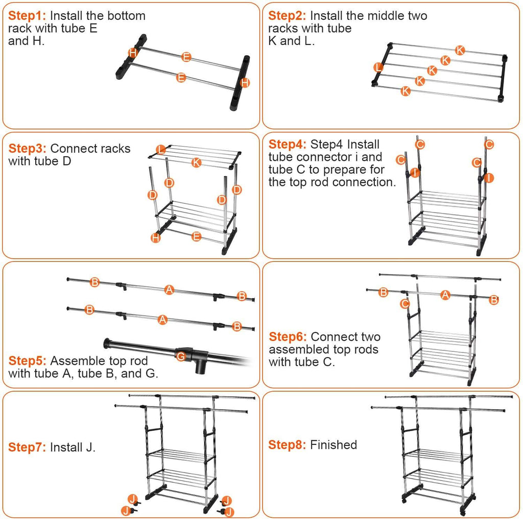 Extendable Garment Hanging Rack