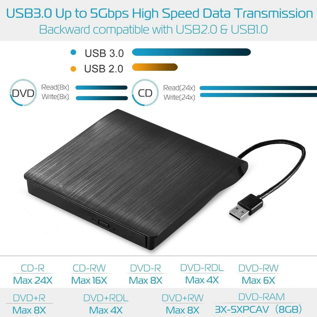 External CD DVD Drive USB 3.0 Slim