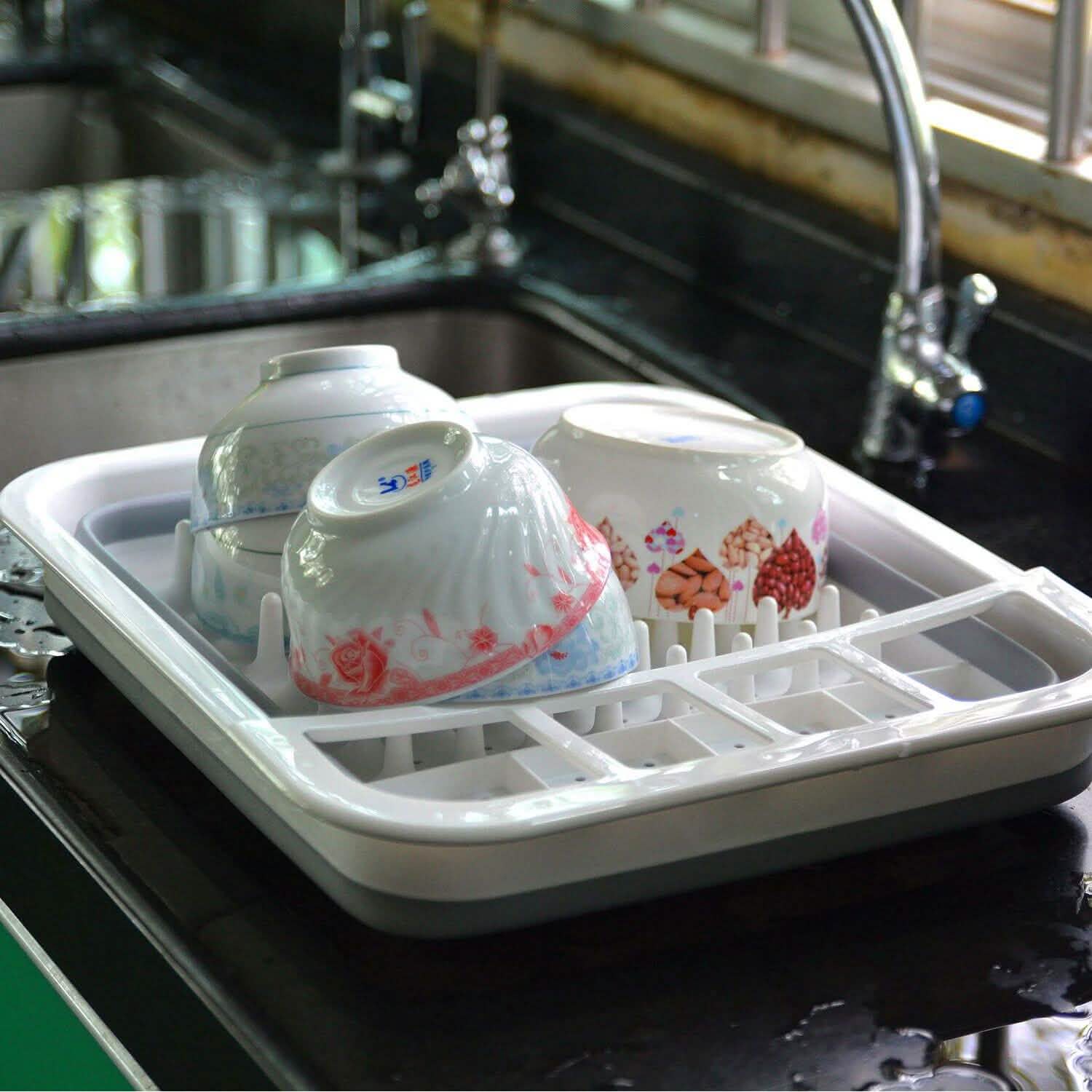 Extra Large Dish Drying Rack with Utensil Holder