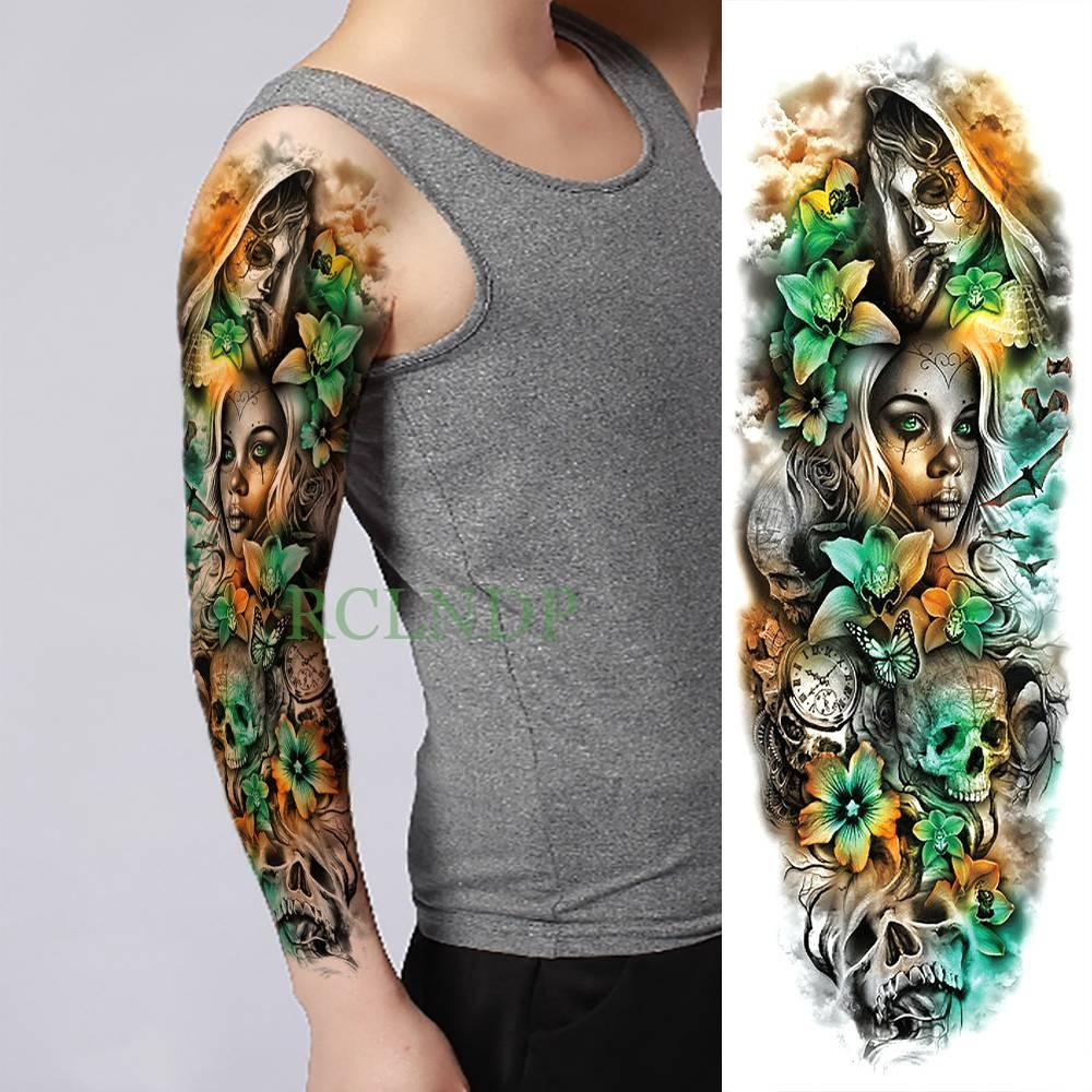 Extra Large Full Arm Leg Body Hand Waterproof Fake Tattoo Stickers Temporary Realistic Black Modern Mens Tattoo