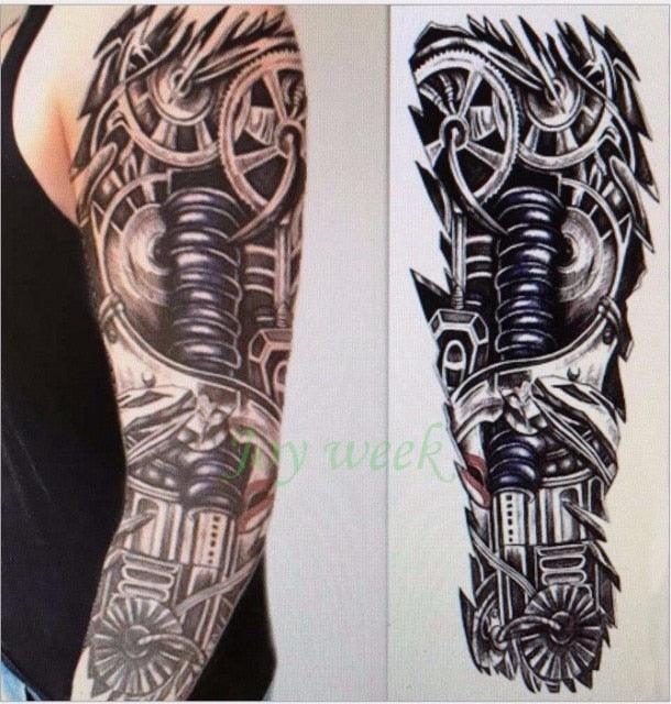 Extra Large Full Arm Leg Body Hand Waterproof Fake Tattoo Stickers Temporary Realistic Black Modern Mens Tattoo