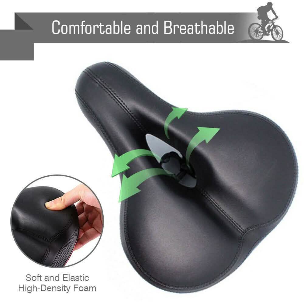 Extra Wide Big Bum Bike Seat Soft & Comfort Padded MTB Road Bicycle Gel Saddle Cushion