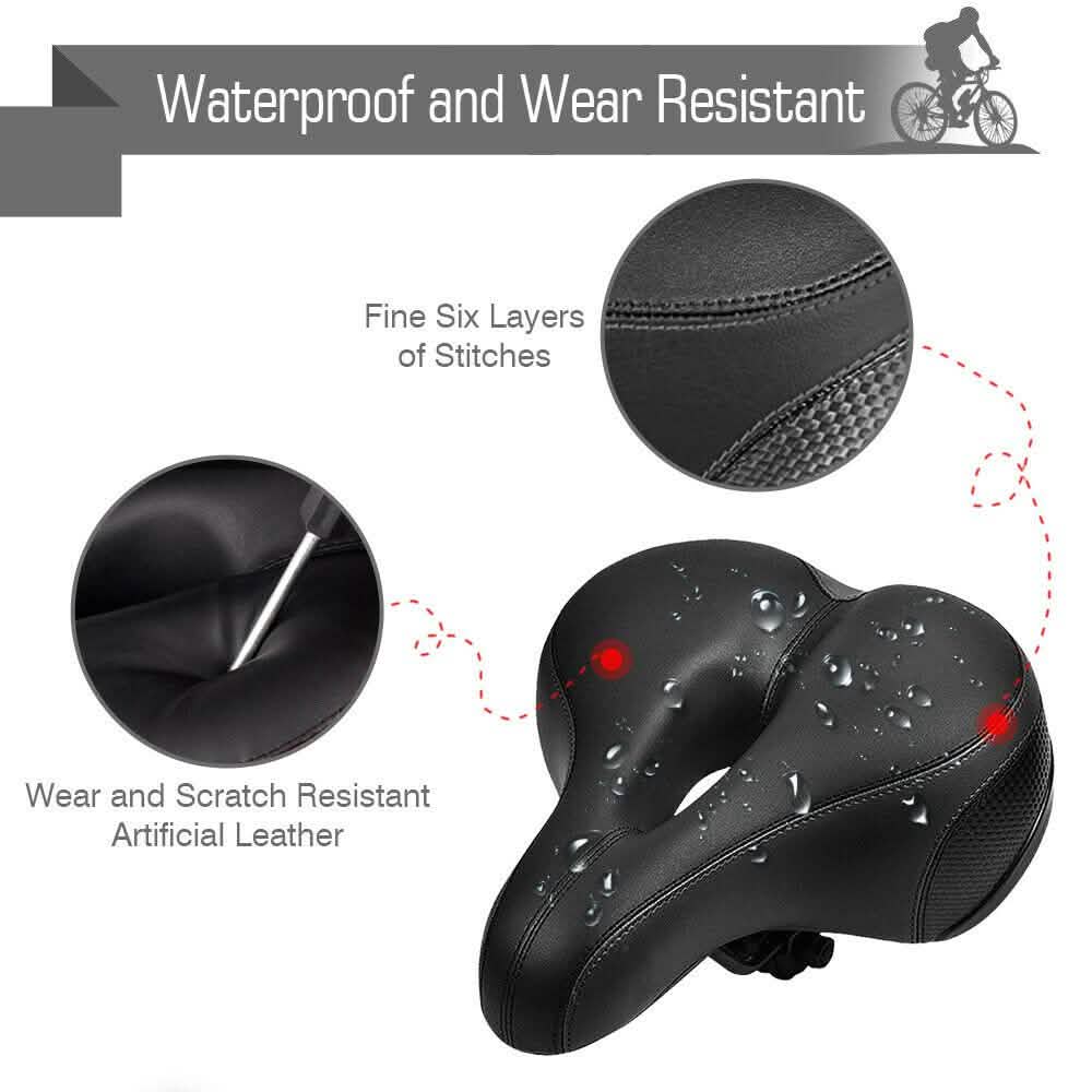 Extra Wide Big Bum Bike Seat Soft & Comfort Padded MTB Road Bicycle Gel Saddle Cushion