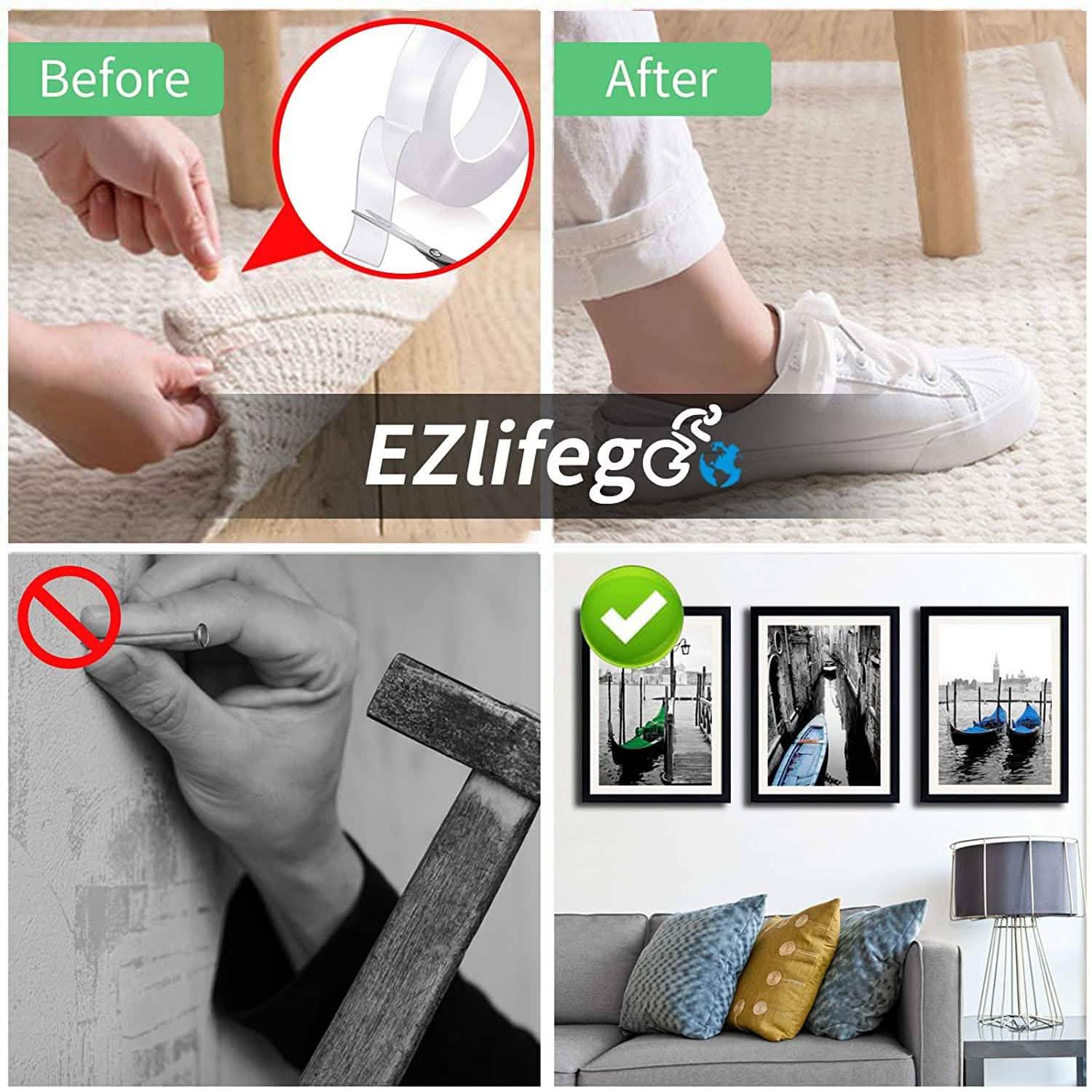 EZlifego Double Sided Tape Heavy Duty