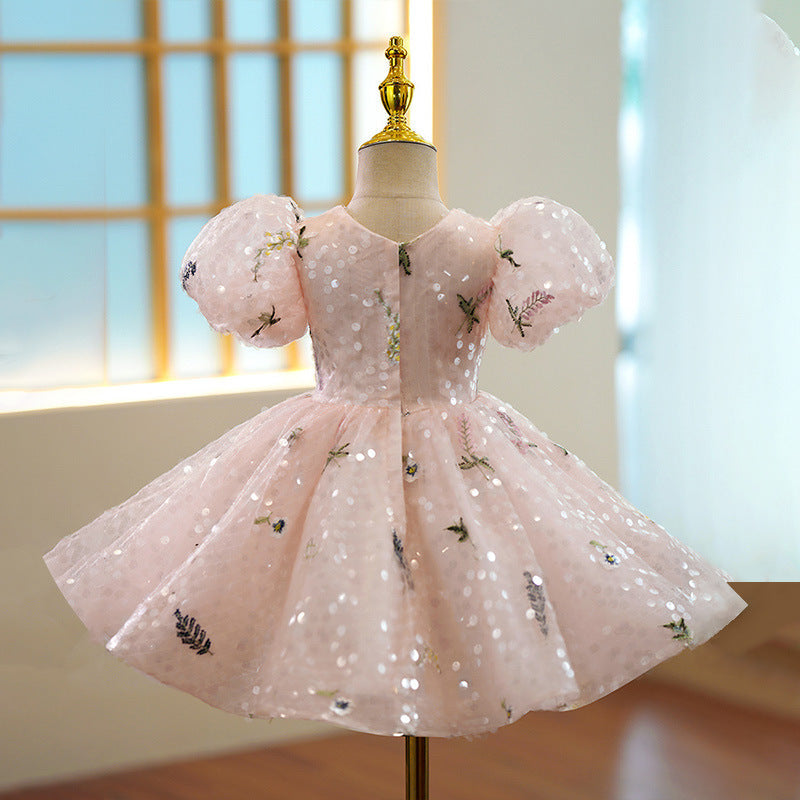 New Floral Princess Dress For Flower Girls Hostpresenter And Piano Performance Outfit