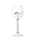 Red Wine Glasses with Shark Inside Goblet Glass Lead-Free Clear Glass for Home Bar Party HFing