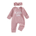 Long-sleeve Embroidered Letter Jumpsuit With Headpiece