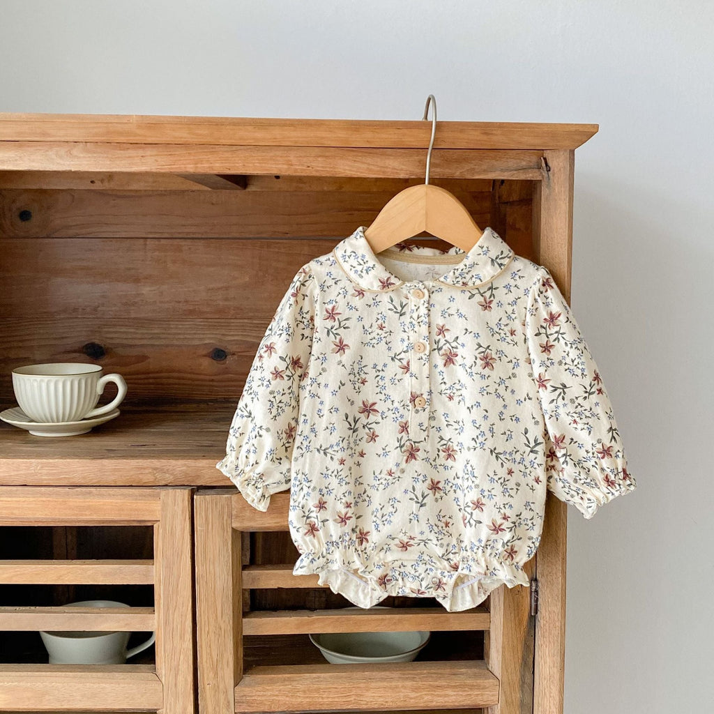 Baby Girl Cotton Print Romper Triangle Jumpsuit