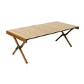 Portable Self-driving Camping Dinner Barbecue Table Wood Grain Table