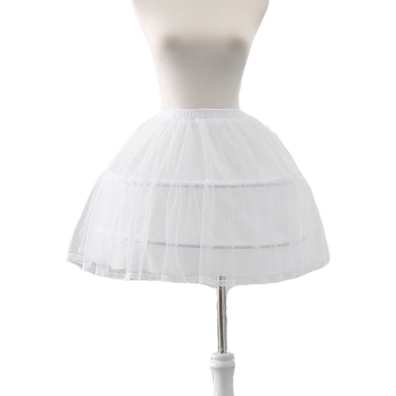 Black Lolita Petticoat Skirt | Kids 42cm Voluminous Tulle Underskirt for Dress-Up & Performance