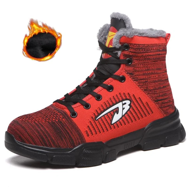Men's Winter Safety Work Boots - Steel Toe Waterproof Insulated Construction Boots
