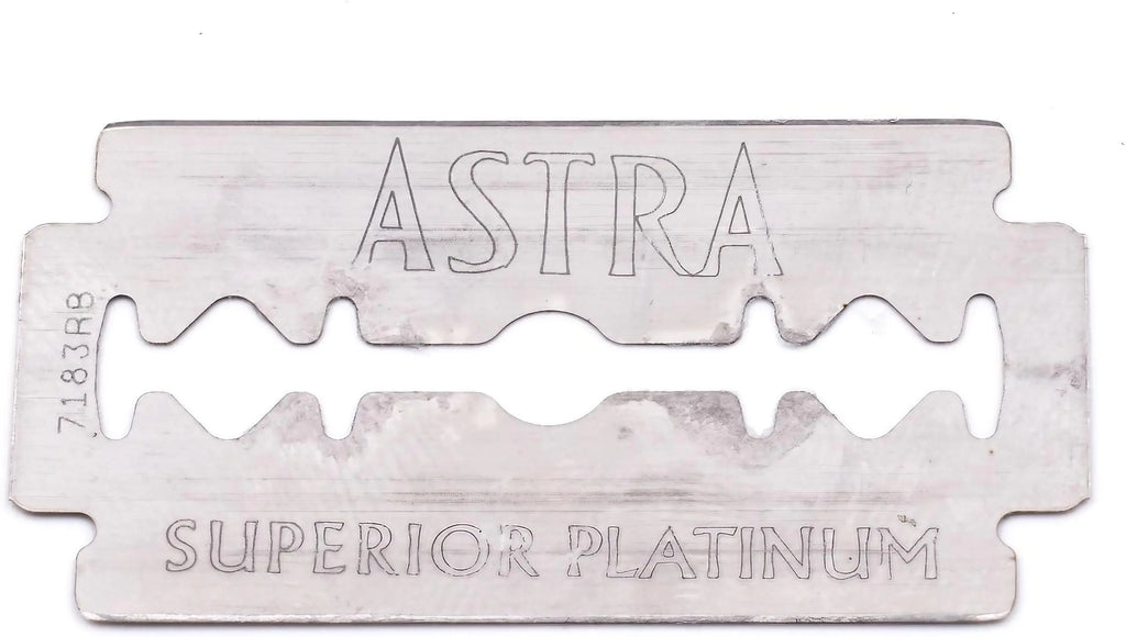 Astra Platinum Double Edge Safety Razor Blades,100 Blades (20 x 5) 100 Count (Pack of 1)