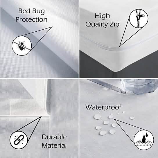 Fabric Zippered Waterproof and Bed Bug Mattress Protector