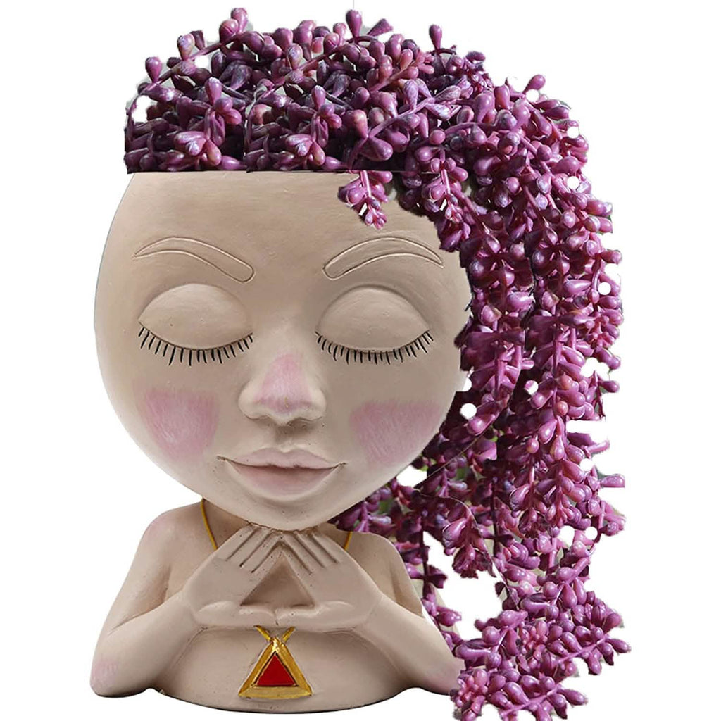 Face Flower Pot Head Vase for Indoor Plant Decoration