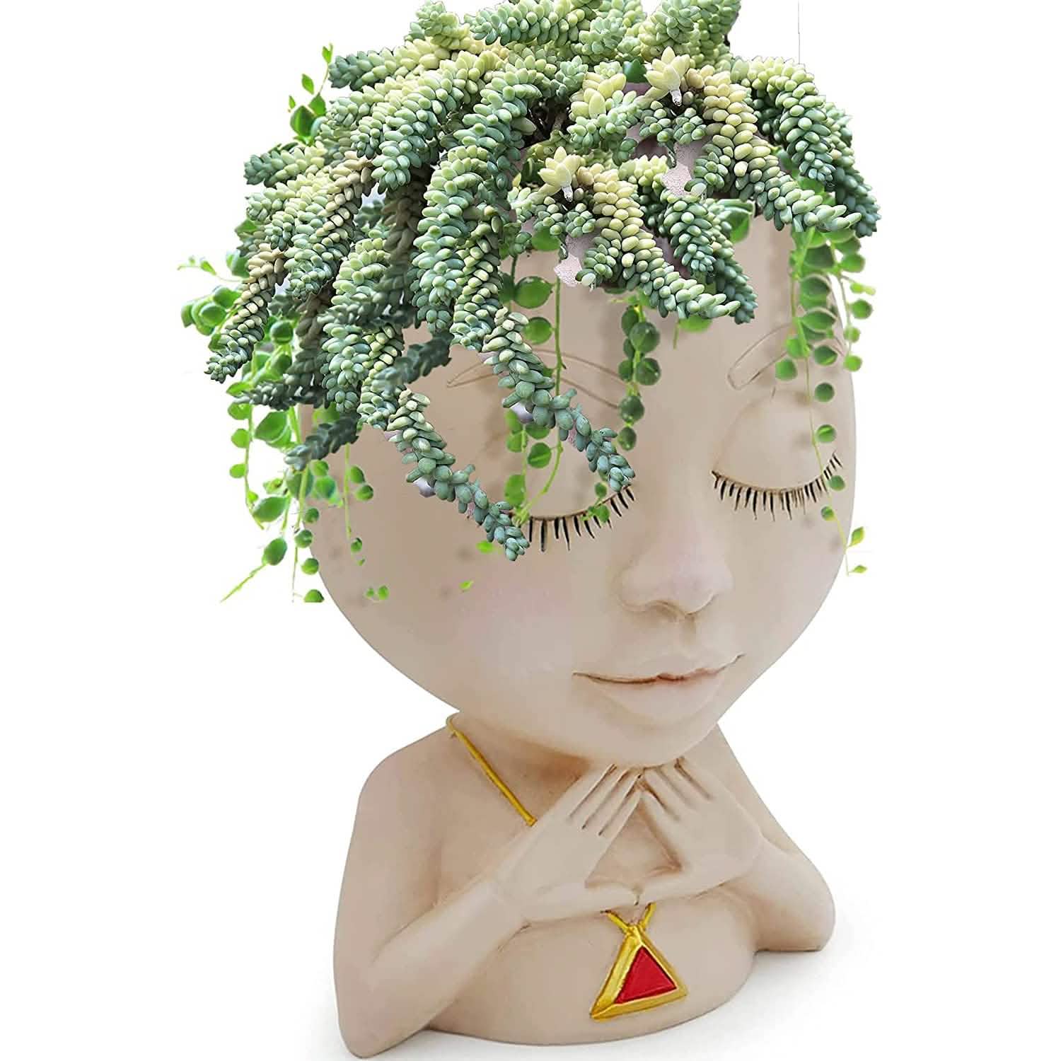 Face Flower Pot Head Vase for Indoor Plant Decoration