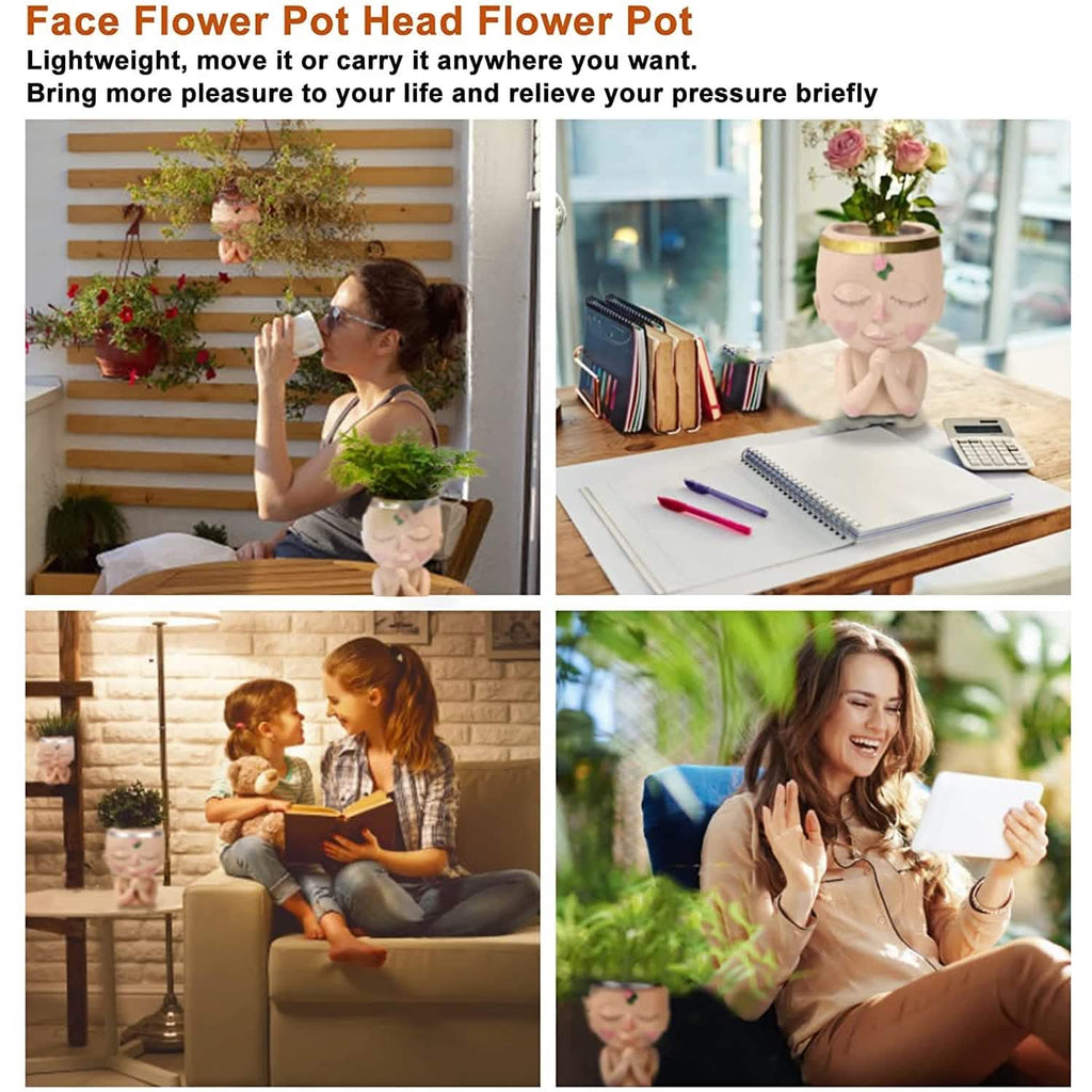 Face Planters Pots Unique Head Planter