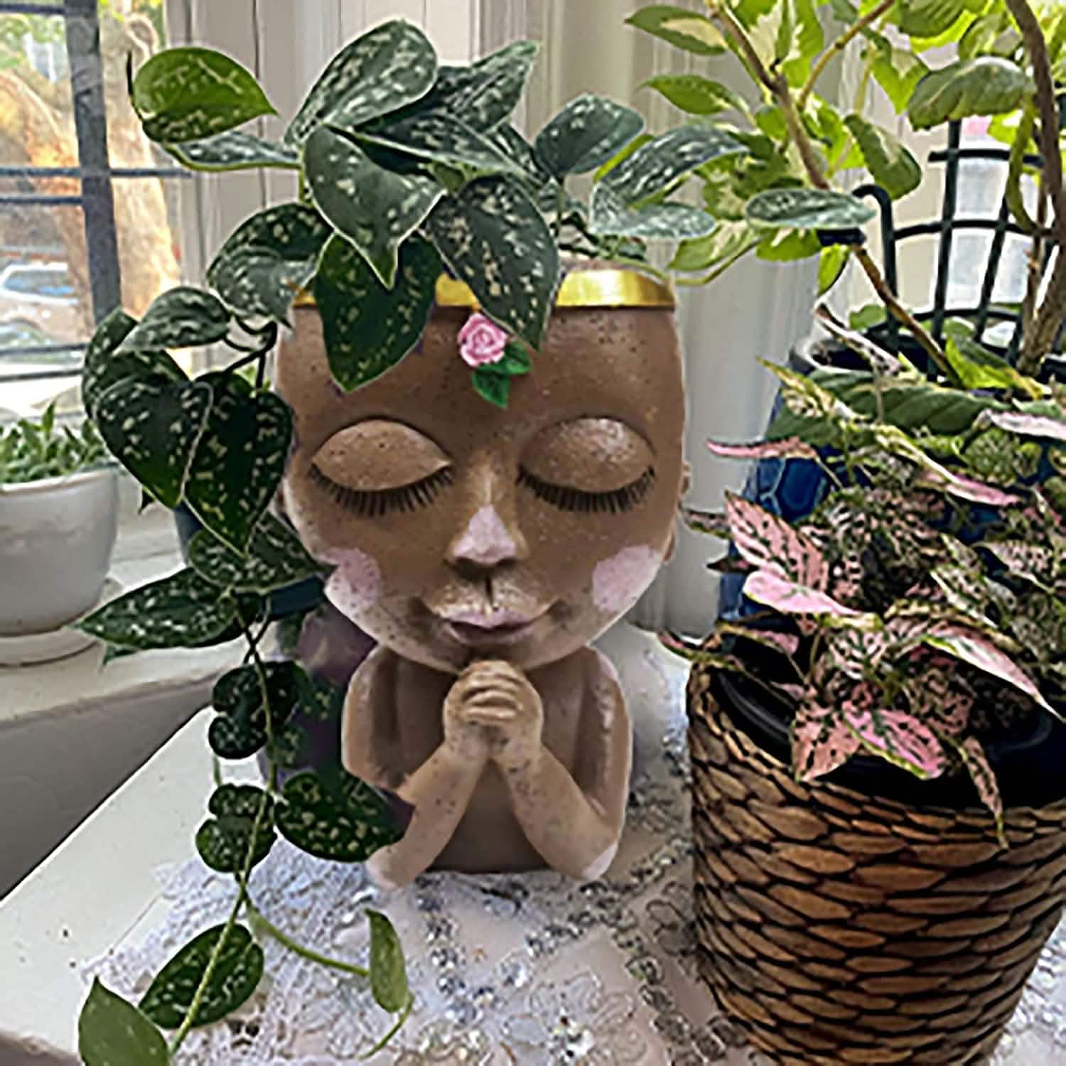 Face Planters Pots Unique Head Planter