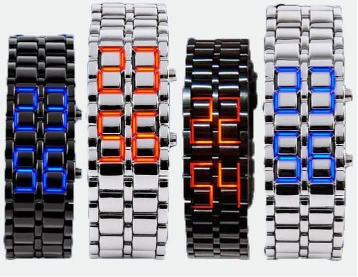 Faceless Unisex Stainless Steel Titanium Waterproof LED Watch