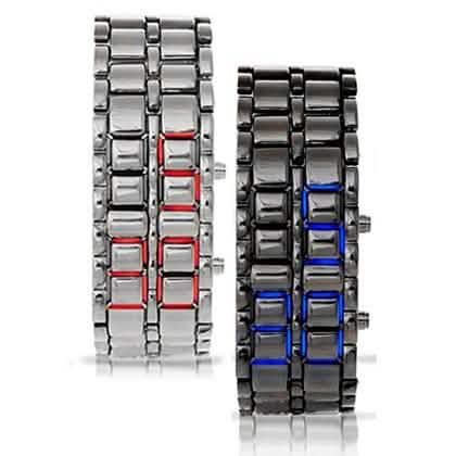 Faceless Unisex Stainless Steel Titanium Waterproof LED Watch