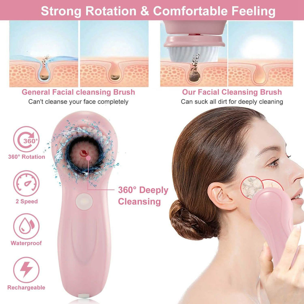 Facial Cleansing Brush IPX6 Waterproof 2 Speed Face Brush