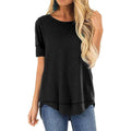 Fall Tops for Women Long Sleeve Side Split Casual Loose Tunic Top