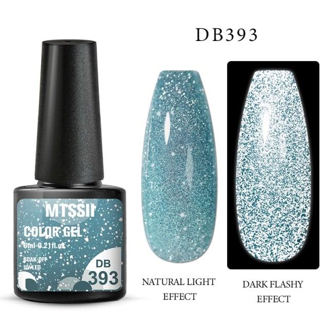 Fashion 2022 Reflective Glitter Gel Nail Polish 8 Colors Sparkling Auroras Permanent UV Diamond Gel Nail Polish Gel For Girls and Womens