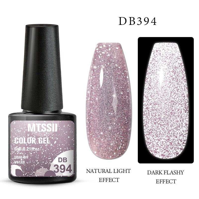 Fashion 2022 Reflective Glitter Gel Nail Polish 8 Colors Sparkling Auroras Permanent UV Diamond Gel Nail Polish Gel For Girls and Womens