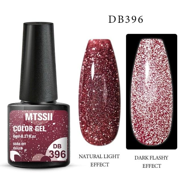 Fashion 2022 Reflective Glitter Gel Nail Polish 8 Colors Sparkling Auroras Permanent UV Diamond Gel Nail Polish Gel For Girls and Womens