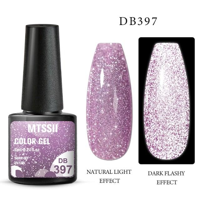 Fashion 2022 Reflective Glitter Gel Nail Polish 8 Colors Sparkling Auroras Permanent UV Diamond Gel Nail Polish Gel For Girls and Womens