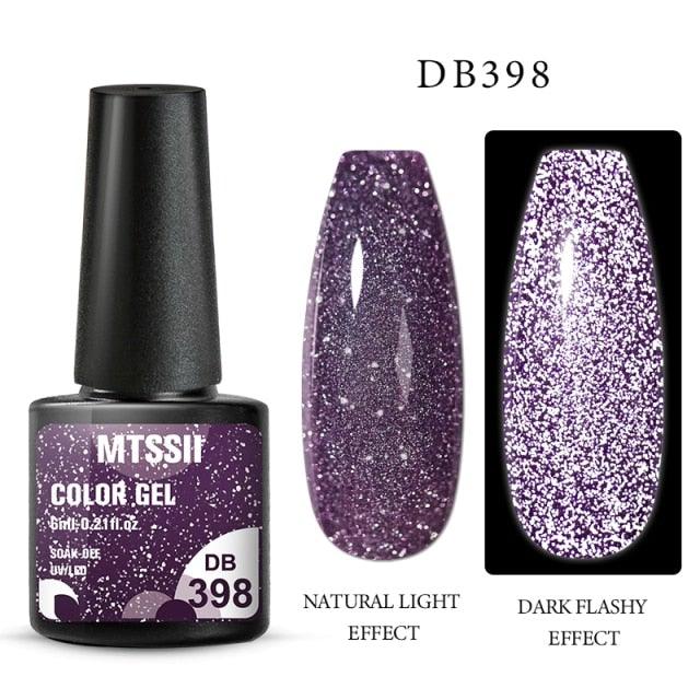 Fashion 2022 Reflective Glitter Gel Nail Polish 8 Colors Sparkling Auroras Permanent UV Diamond Gel Nail Polish Gel For Girls and Womens