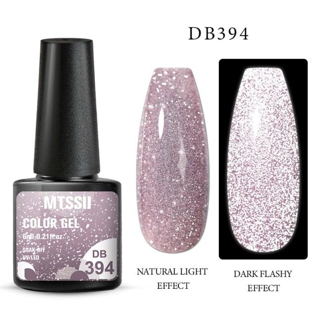 Fashion 2022 Reflective Glitter Gel Nail Polish 8 Colors Sparkling Auroras Permanent UV Diamond Gel Nail Polish Gel For Girls and Womens
