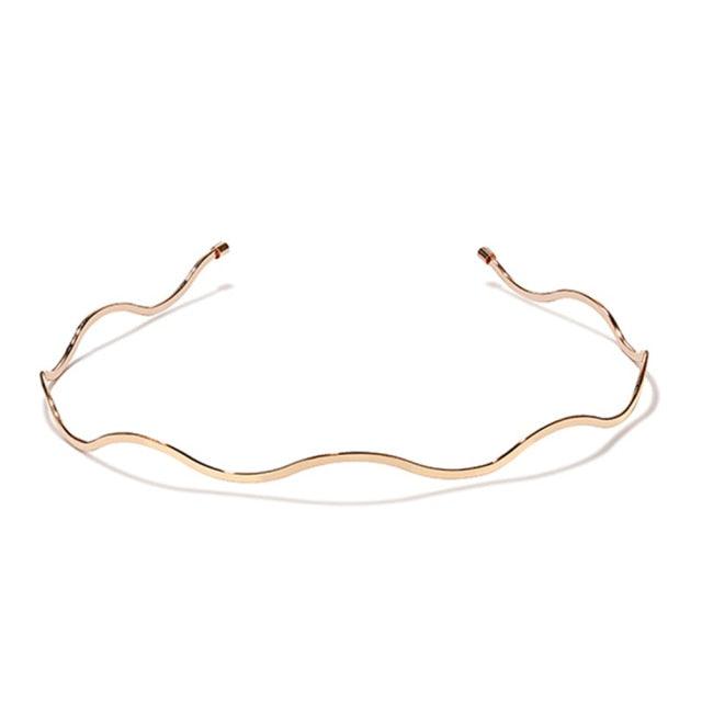 Fashion Chic Metal Wave Invisible Headband Gold Thin Hair Hoop For Women Girls Wild Headwear Hair Styling Tool Gorgeous Hair Accessories For Women