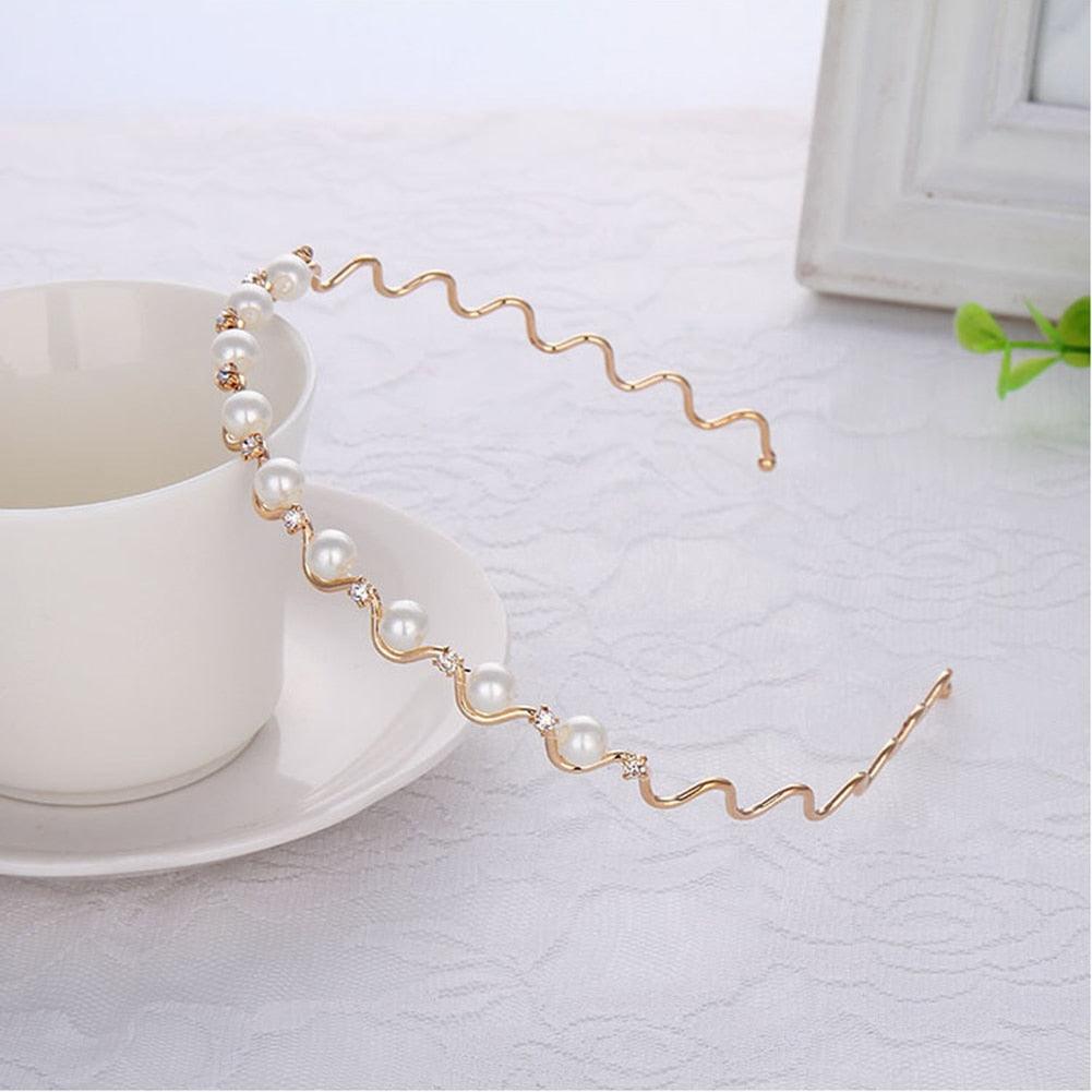 Fashion Chic Metal Wave Invisible Headband Gold Thin Hair Hoop For Women Girls Wild Headwear Hair Styling Tool Gorgeous Hair Accessories For Women