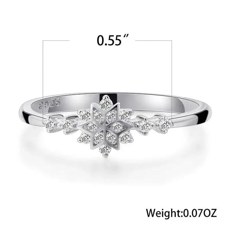 Fashion Luxury 925 Sterling Silver Snowflake Ring  - 2021 Trending Fashion Jewelry for women Wedding Band Ring Promise Love Engagement Rings