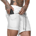 Fashion Men Elastic Waist Sports Shorts with Phone Pocket