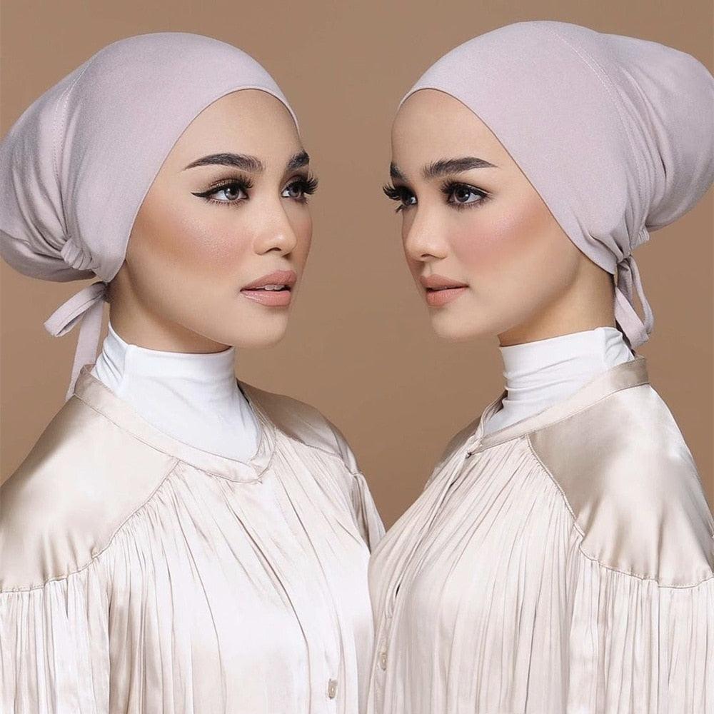 Fashion Modal Under Scarf  Hijab Turban Cap Cotton With Band Adjustable Inner Hijab cap Muslim Turban Hijab Cap For Women
