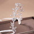 Fashion New Crystal Silver Color Tiara Crowns Leaf Rhinestone Wedding Headbands Hairbands Bridal Women Hair Jewelry Gorgeous Hair Accessories For Women