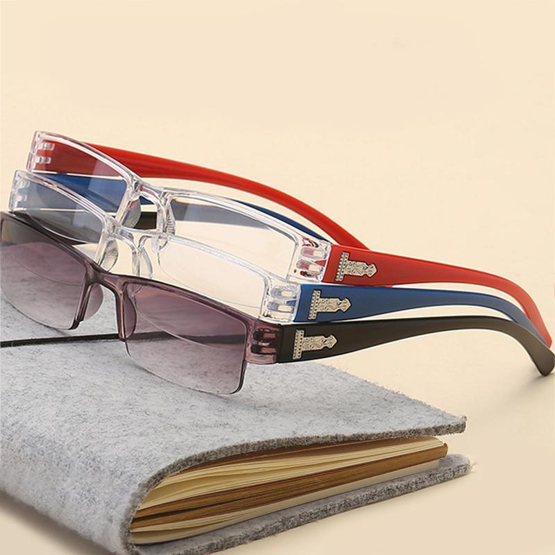 Fashion Reading Glasses Men Women Clear Lens Half Frame Presbyopic Eyewear For Reader Computer Reading Glasses For Women And Men Fashion Rectangle Eyewear Frame