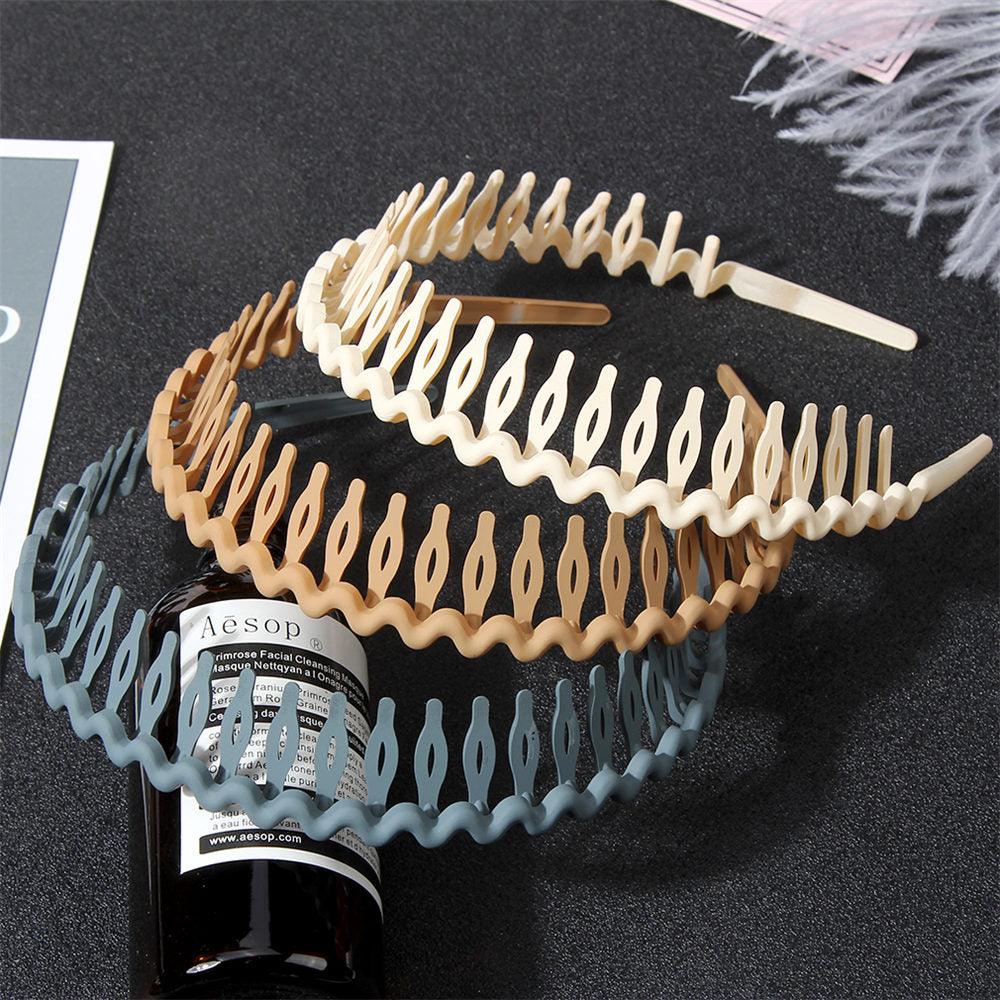 Fashion Simple Headdress Solid Color Resin Hair Comb Hairbands Headband Hair Hoop Bezel With Teeth Gorgeous Hair Accessories For Women