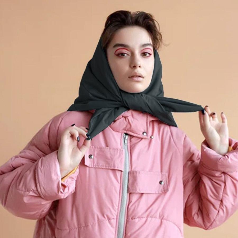 Fashion Winter Light Soft Warm Puffer Neckerchief Puff Neck Scarf Lightweight Head Wrap Headscarf Scarf Triangle Shawl Hood Scarf Puffy For Women