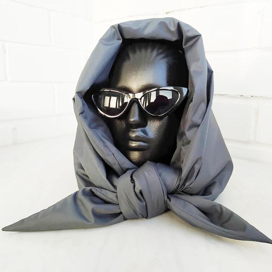 Fashion Winter Light Soft Warm Puffer Neckerchief Puff Neck Scarf Lightweight Head Wrap Headscarf Scarf Triangle Shawl Hood Scarf Puffy For Women