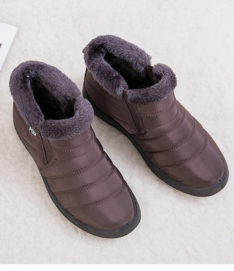 Fashion Womens Waterproof Boots Snow Boots For Winter Casual Lightweight Ankle Warm Winter Boots Fur Lined Warm Ankle Boots Slip On Waterproof Outdoor Booties Comfortable Shoes For Women