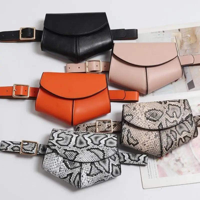 Fashionable Design Mini Adjustable Belt Waist Fanny Bag Ladies Cute Bag Women's Style Leather Pouch