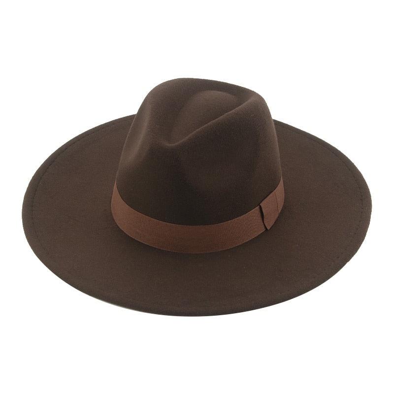 Fashionable Fedora Hats Women Wide Brim Dress Caps  Women's Fedora Hats Elegant Wide Brim Fedora Hat  Wedding Men Hat Warm Retro Style Belt 56-58cm