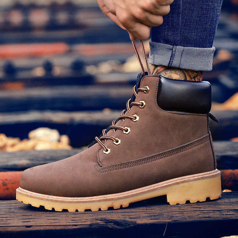 Fashionable high top Martin boots for men casual Baotou workwear shoes autumn and winter men's boots