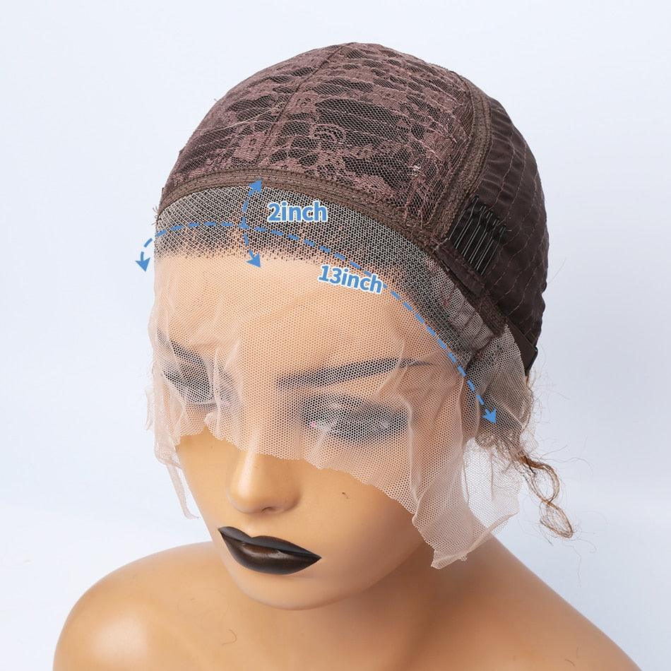 Fashionable Pixie Cut Wig Short Curly Human Hair Wigs Human Hair Wig 13X1 Lace Wig For Women Human Hair Pre Plucked For Black Women Gifts for Girlfriends