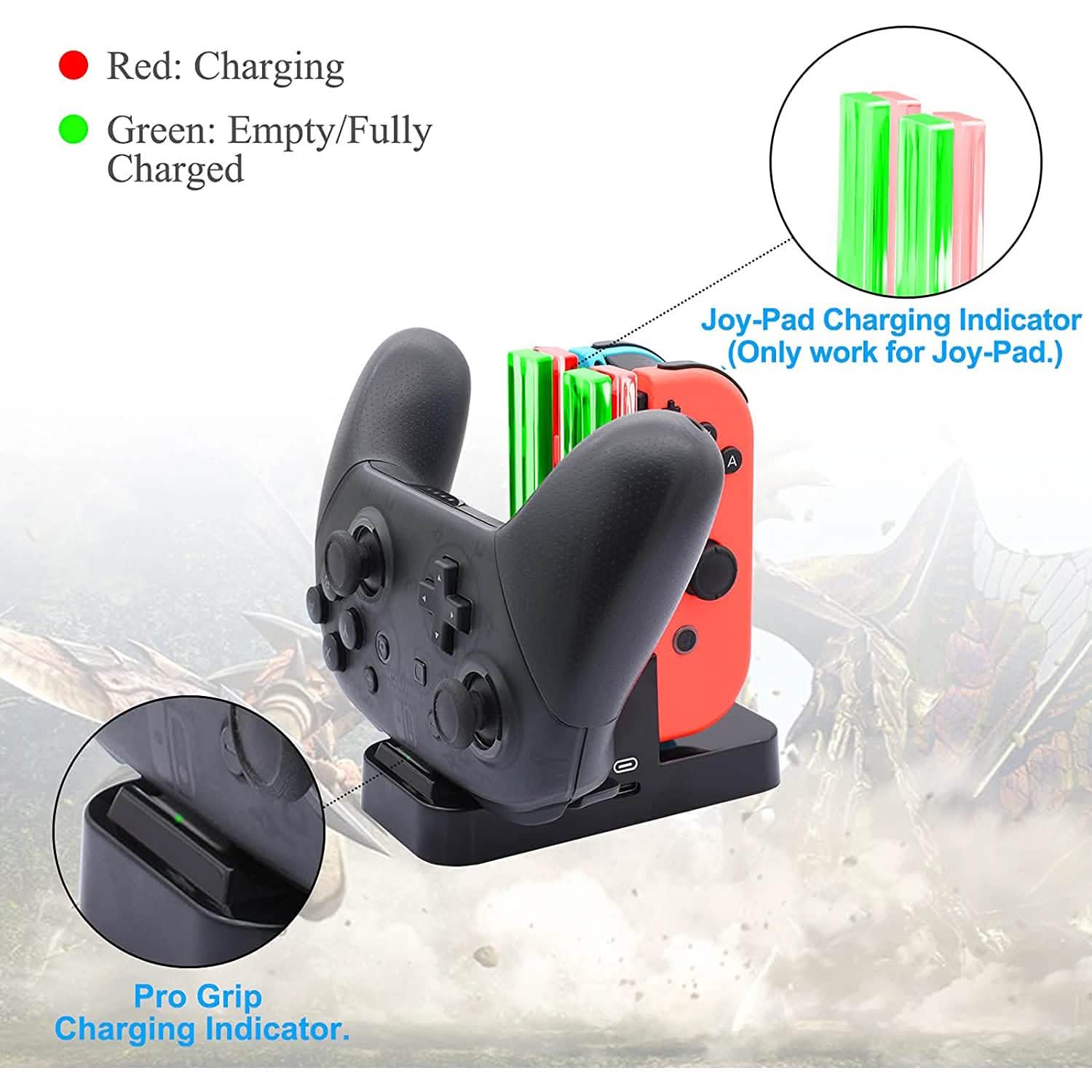 FastSnail Controller Charger Compatible with Nintendo Switch